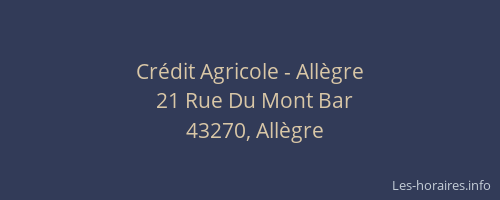 Cr&eacute;dit Agricole - All&egrave;gre