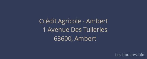 Cr&eacute;dit Agricole - Ambert