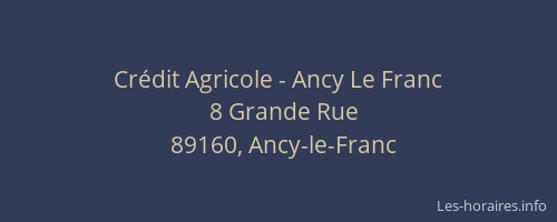 Crédit Agricole - Ancy Le Franc