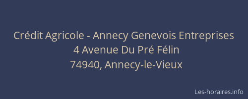 Cr&eacute;dit Agricole - Annecy Genevois Entreprises