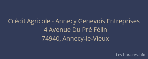 Crédit Agricole - Annecy Genevois Entreprises