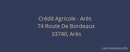 Crédit Agricole - Arès