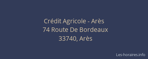 Cr&eacute;dit Agricole - Ar&egrave;s