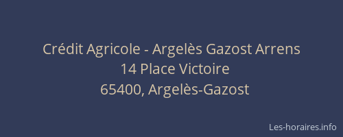 Cr&eacute;dit Agricole - Argel&egrave;s Gazost Arrens