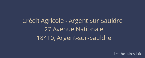 Cr&eacute;dit Agricole - Argent Sur Sauldre