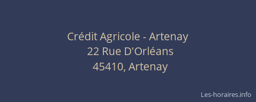 Cr&eacute;dit Agricole - Artenay