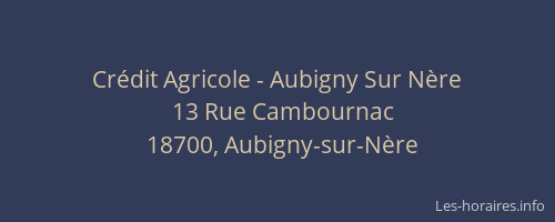 Cr&eacute;dit Agricole - Aubigny Sur N&egrave;re