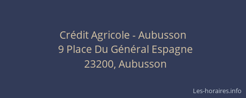 Cr&eacute;dit Agricole - Aubusson