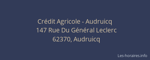 Crédit Agricole - Audruicq