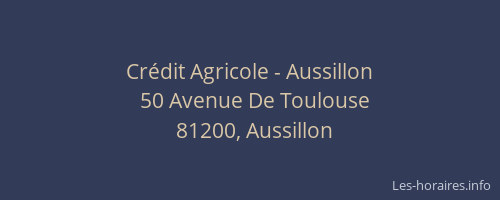 Cr&eacute;dit Agricole - Aussillon