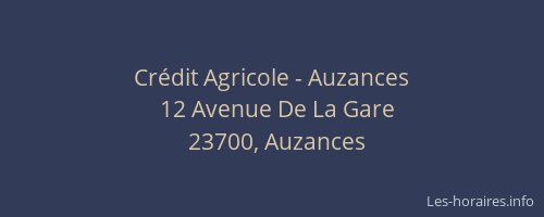 Crédit Agricole - Auzances
