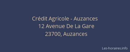 Cr&eacute;dit Agricole - Auzances
