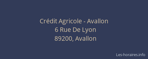 Cr&eacute;dit Agricole - Avallon