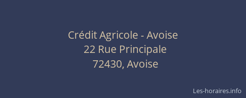 Cr&eacute;dit Agricole - Avoise