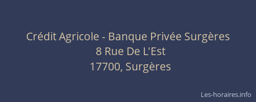 Cr&eacute;dit Agricole - Banque Priv&eacute;e Surg&egrave;res