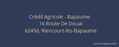 Cr&eacute;dit Agricole - Bapaume