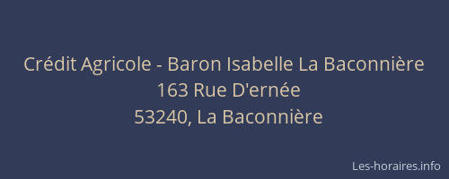 Crédit Agricole - Baron Isabelle La Baconnière