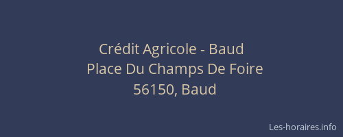 Cr&eacute;dit Agricole - Baud