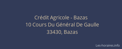 Crédit Agricole - Bazas