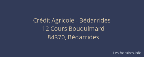 Cr&eacute;dit Agricole - B&eacute;darrides