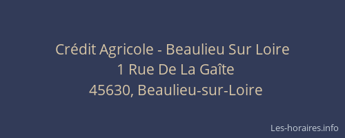 Cr&eacute;dit Agricole - Beaulieu Sur Loire