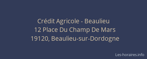 Cr&eacute;dit Agricole - Beaulieu