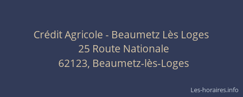Cr&eacute;dit Agricole - Beaumetz L&egrave;s Loges