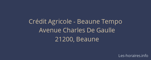 Crédit Agricole - Beaune Tempo