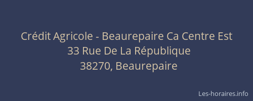 Crédit Agricole - Beaurepaire Ca Centre Est