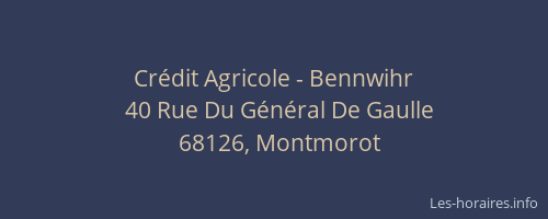 Cr&eacute;dit Agricole - Bennwihr
