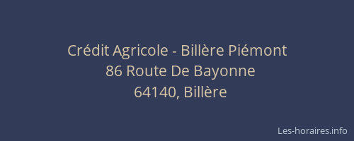 Cr&eacute;dit Agricole - Bill&egrave;re Pi&eacute;mont