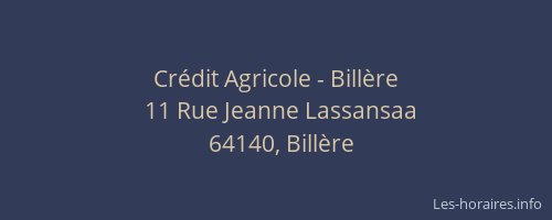 Cr&eacute;dit Agricole - Bill&egrave;re