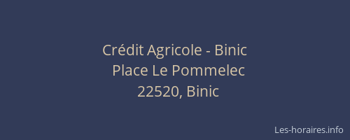 Cr&eacute;dit Agricole - Binic