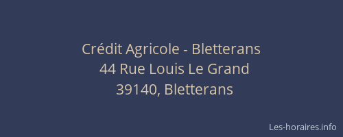 Cr&eacute;dit Agricole - Bletterans