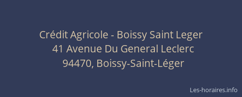Crédit Agricole - Boissy Saint Leger