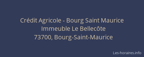 Crédit Agricole - Bourg Saint Maurice