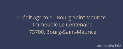 Crédit Agricole - Bourg Saint Maurice