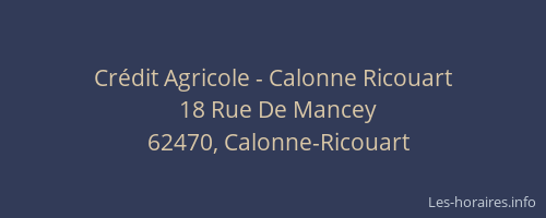 Cr&eacute;dit Agricole - Calonne Ricouart