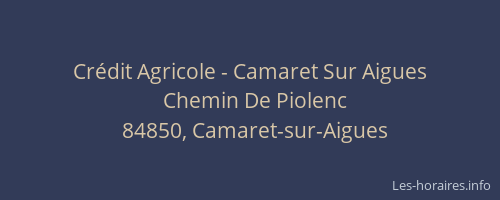 Cr&eacute;dit Agricole - Camaret Sur Aigues
