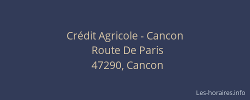 Crédit Agricole - Cancon