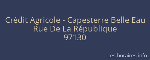 Cr&eacute;dit Agricole - Capesterre Belle Eau