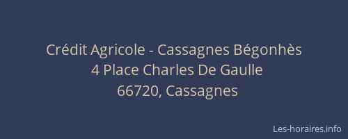 Crédit Agricole - Cassagnes Bégonhès
