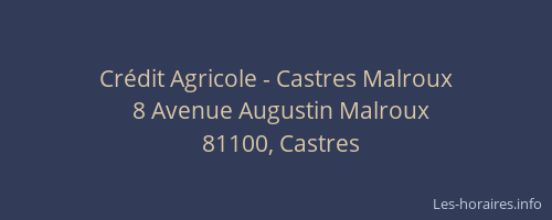 Crédit Agricole - Castres Malroux