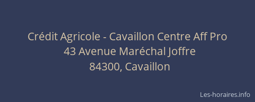 Cr&eacute;dit Agricole - Cavaillon Centre Aff Pro