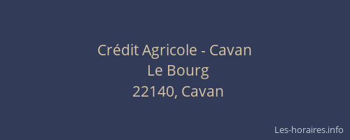 Cr&eacute;dit Agricole - Cavan
