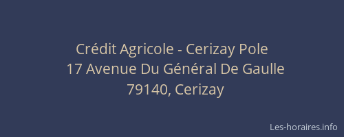 Crédit Agricole - Cerizay Pole
