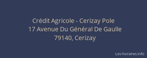 Cr&eacute;dit Agricole - Cerizay Pole