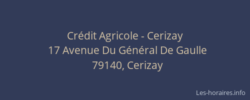 Cr&eacute;dit Agricole - Cerizay