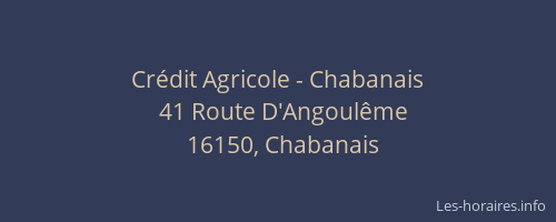 Crédit Agricole - Chabanais