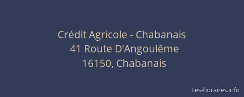 Cr&eacute;dit Agricole - Chabanais